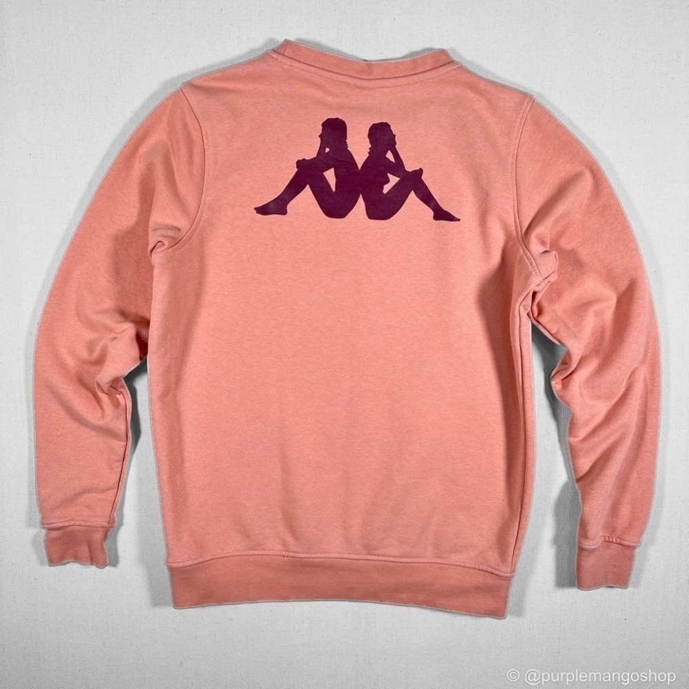 Kappa Authentic Crewneck Pullover Sweatshirt | Coral Peach | Women's SMALL - Picture 9 of 10